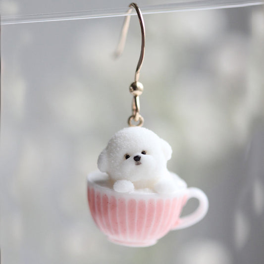 Original design handmade cute puppy simulation earrings cute pet series earrings goddess girlfriend gift